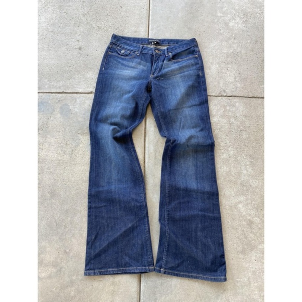 Vintage Banana Republic Jeans Womens 30x32 6 Blue Mid Rise Bootcut Denim Flap - Picture 6 of 16